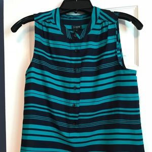J Crew Factory Sleeveless, striped blouse
